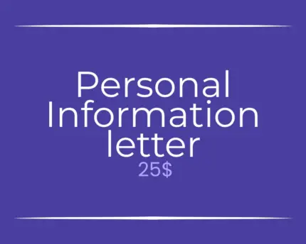 Personal Information Letter